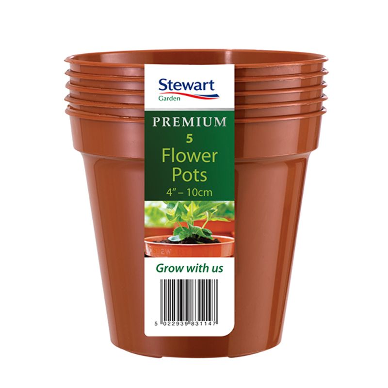 Plastpotte 12,7 cm, 5 pk, brun