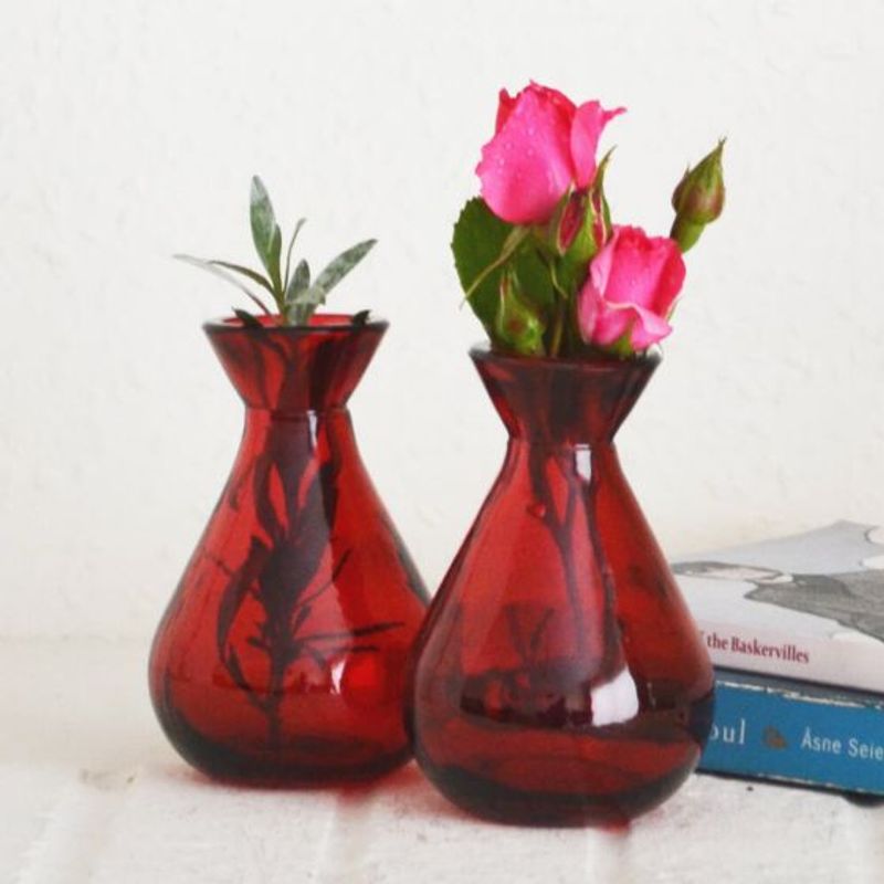 Juvelvase - rød, 10 cm - 1stk