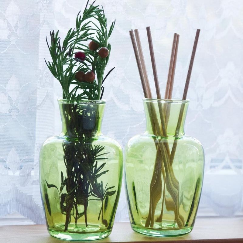 Fasettvase - grønn, 11 cm - 1stk